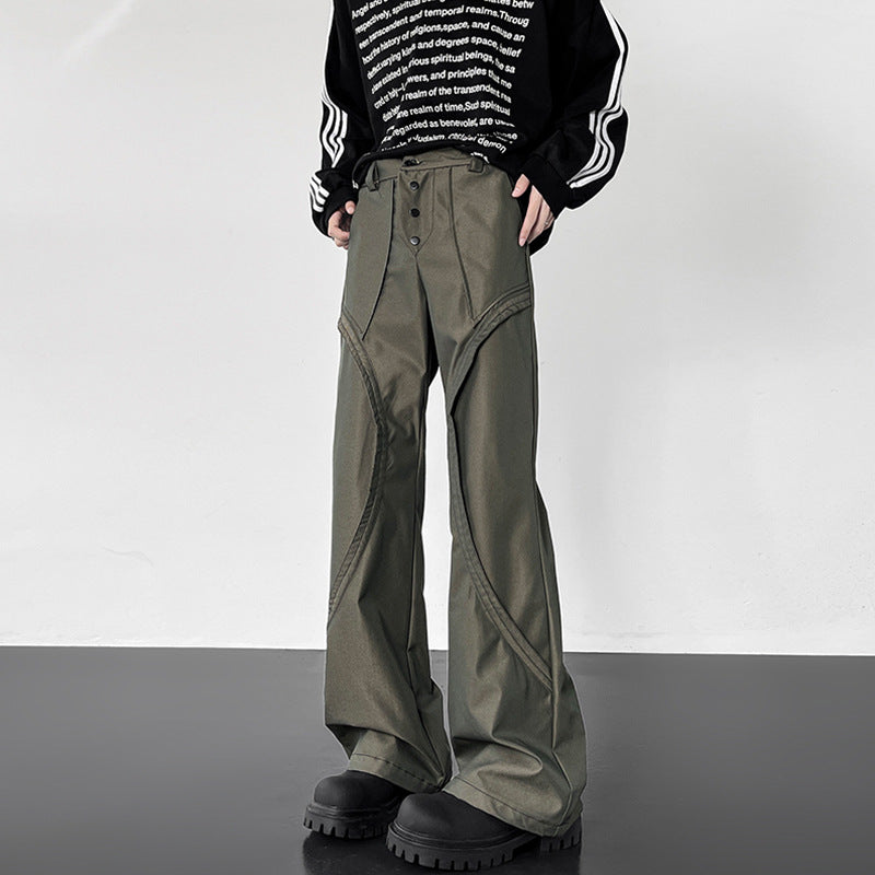 bansuitup High Street Profile Workwear Pants - Loose Fit Sculpted-Seam Cargo Trousers - urbansuitup