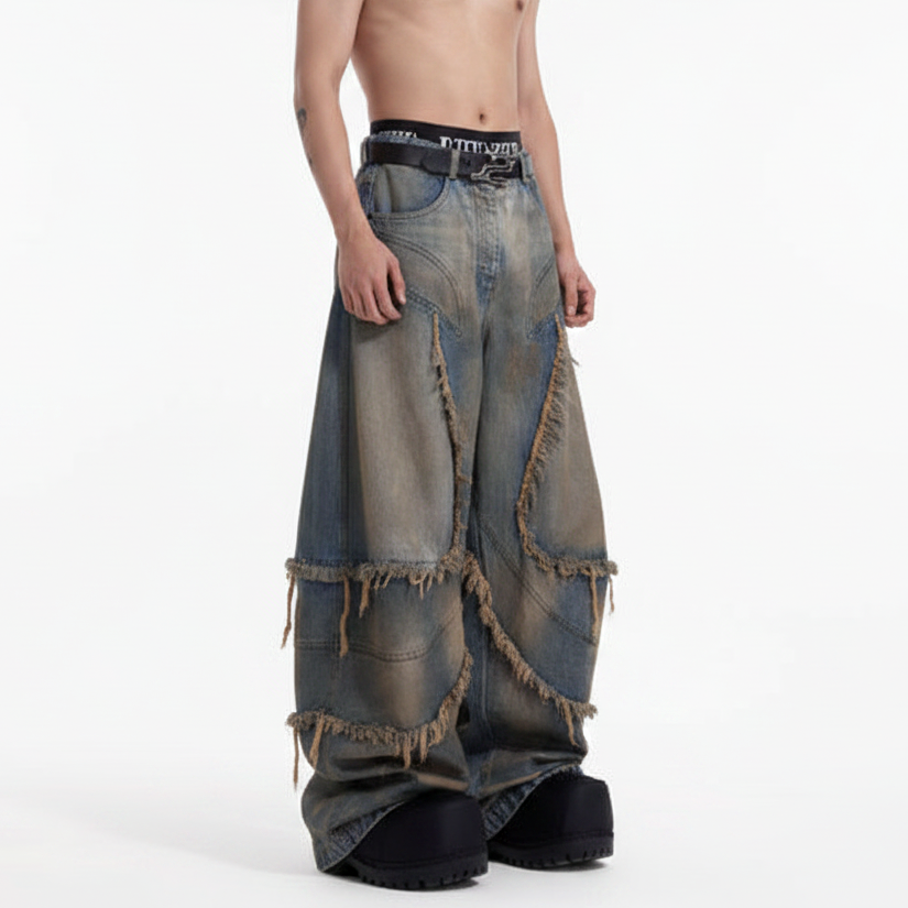 Urbansuitup Signature: Avant-Garde Distressed Patchwork Denim