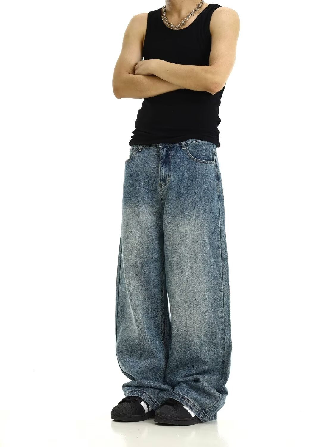 Urbansuitup Premium Cotton Denim Straight Pants - Mid-Rise Slight Stretch Jeans - urbansuitup