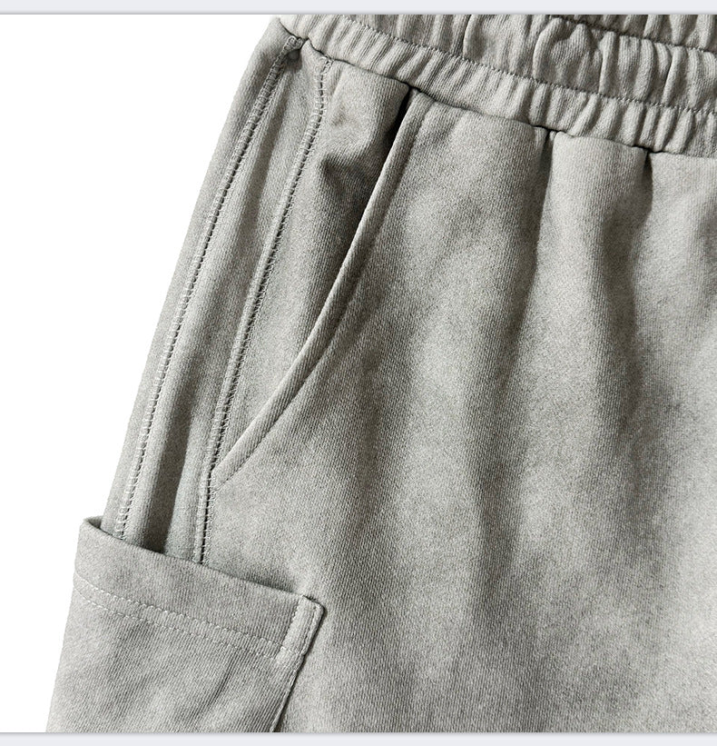 Urbansuitup Teenagers High Street Wear Pants - Loose Fit Gray Cotton Wide-Leg Trousers - urbansuitup