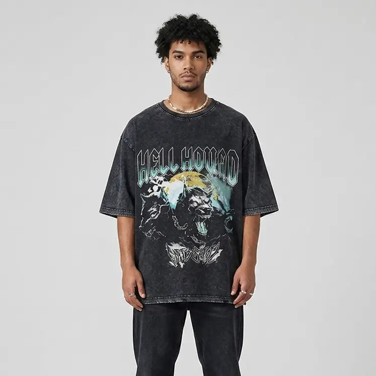 Urbansuitup Men's Hip Hop Streetwear T-Shirt - Loose Fit Digital Printed Cotton Tee - urbansuitup