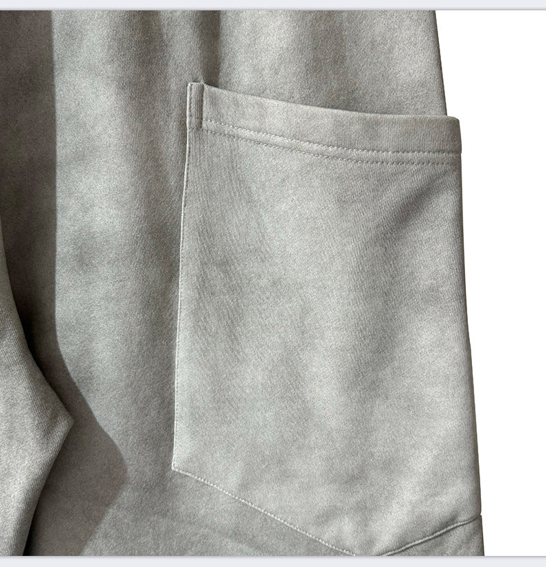 Urbansuitup Teenagers High Street Wear Pants - Loose Fit Gray Cotton Wide-Leg Trousers - urbansuitup