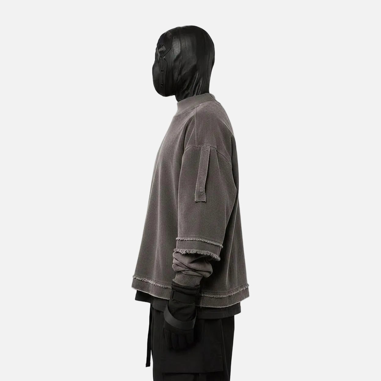 Long-sleeve Washed Vintage Fake Two-Piece Dyed American Streetwear T-Shirt