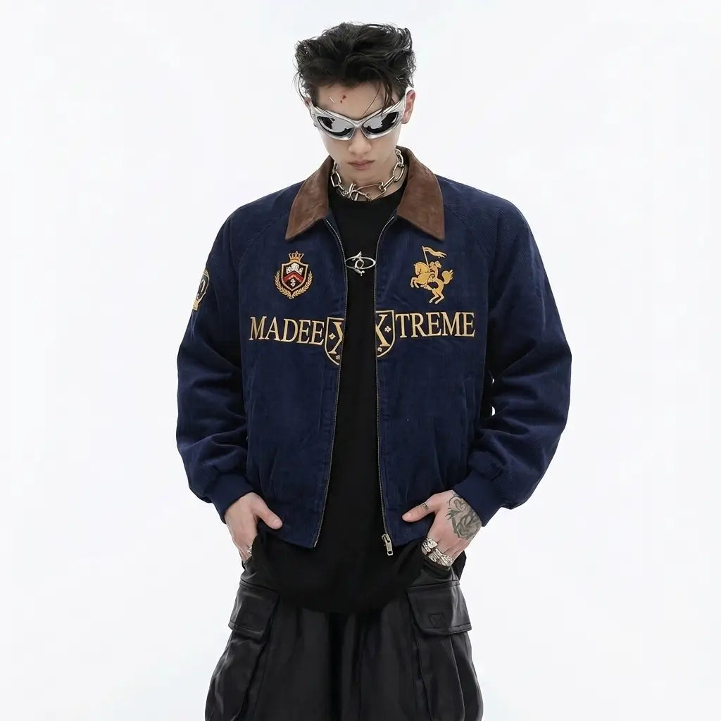 Urbansuitup Slim Fit Cropped Fashion Jacket - Casual Lightweight Varsity Top - urbansuitup