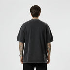Men's Summer Retro Streetwear Loose Short-Sleeve Black Colour