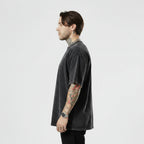 Men's Summer Retro Streetwear Loose Short-Sleeve Black Colour