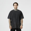 Men's Summer Retro Streetwear Loose Short-Sleeve Black Colour